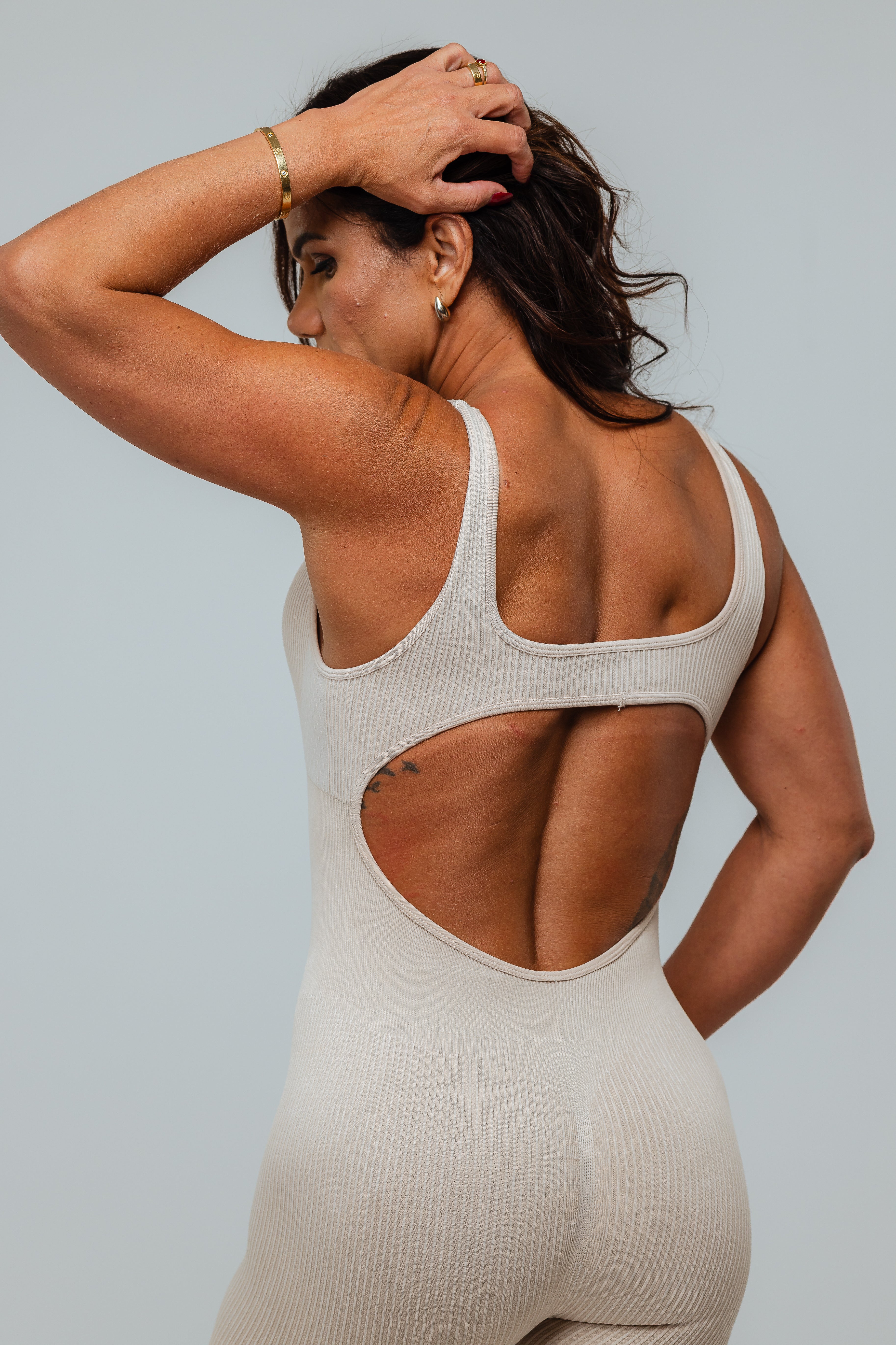 Sandstone Sculpt Ribbed Jumpsuit