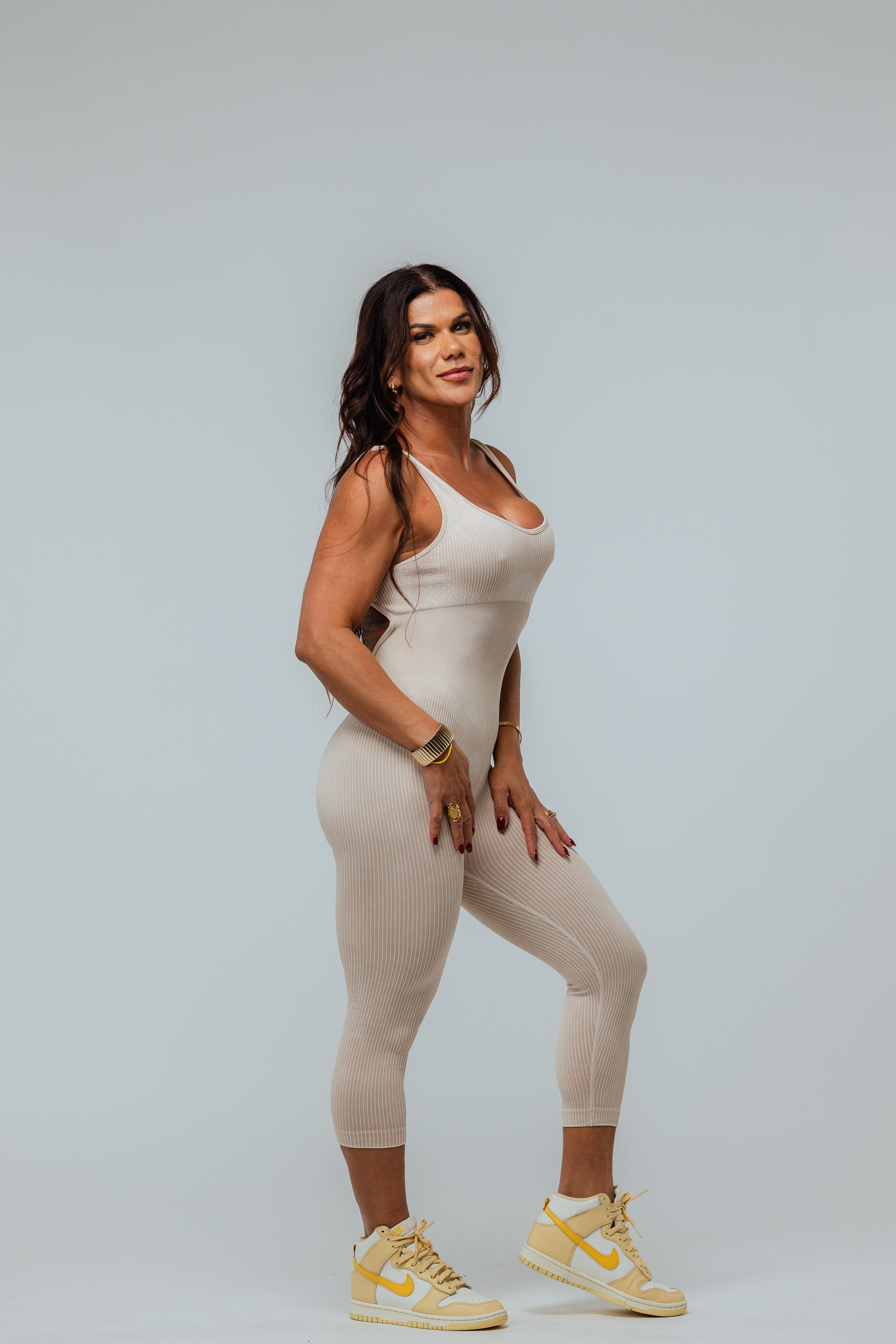 Sandstone Sculpt Ribbed Jumpsuit